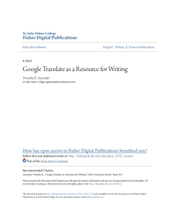Google Translate as a Resource for Writing