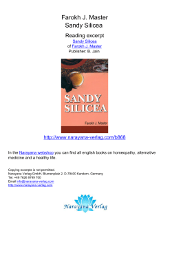 Farokh J. Master Sandy Silicea - Narayana Verlag, Homeopathy