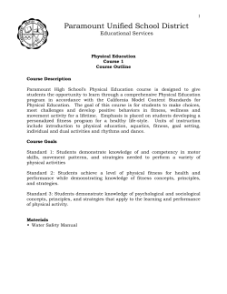 Physical Education Course 1 Curriculum Guide