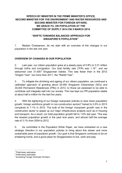 Minister Grace Fu`s speech on population, delivered at the