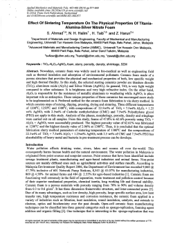 Effect Of Sintering Temperature On The Physical Properties Of