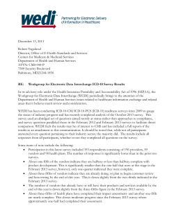 ICD-10 Survey - Workgroup for Electronic Data Interchange