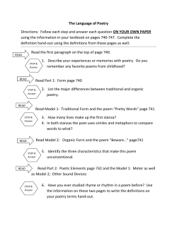The Language of Poetry Directions: Follow each step