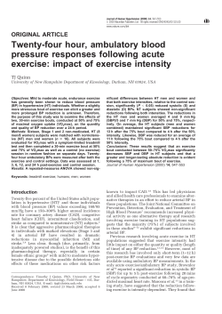 Twenty-four hour, ambulatory blood pressure responses