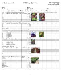 2017 Flower Order Form - St. Martin in the Fields Episcopal Church