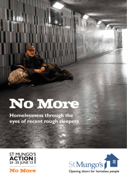 Homelessness through the eyes of recent rough sleepers