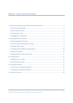 Module 6 &ndash; How to Teach Pronunciation