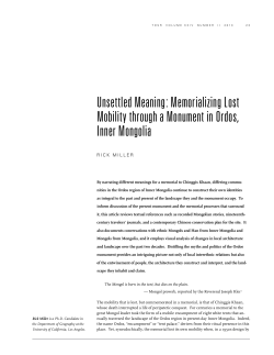 Unsettled meaning: memorializing lost mobility through a monument