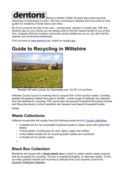 Guide to Recycling in Wiltshire