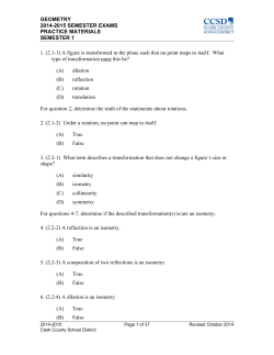 GEOMETRY 2014-2015 SEMESTER EXAMS PRACTICE