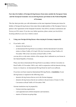 Fact sheet for holders of foreign driving licences