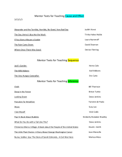 Mentor Texts for Teaching Cause and Effects
