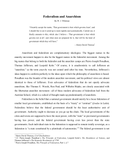 Federalism and Anarchism