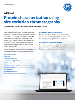 WEBINAR Protein characterization using size exclusion