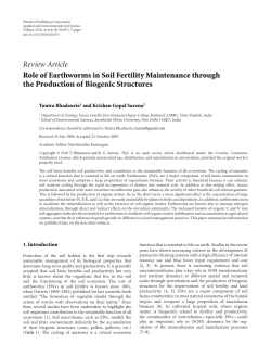 role of earthworms in soil fertility maint