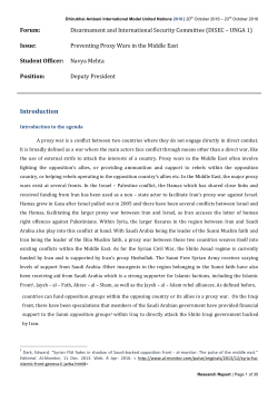 Preventing Proxy Wars in the Middle East