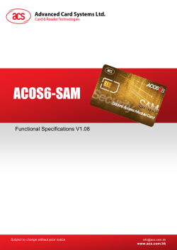 ACOS6-SAM Functional Specifications V1.08