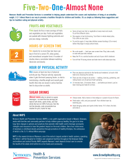 Five-Two-One-Almost None - Nemours Children`s Health System