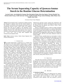 The Serum Separating Capacity of Ipomoea batatas Starch in the