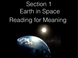 Chapter 12 Section 1 Earth in SPace Reading for Meaning