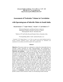 Assessment of Testicular Volume in Correlation with