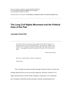 The Long Civil Rights Movement and the Political Uses of the Past