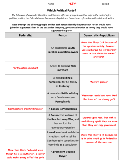 Which Political Party? Federalist Person Democratic