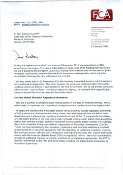 Correspondence with the Chief Executive of the