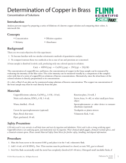 Determination of Copper in Brass