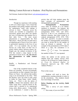 Making Content Relevant to Students: iPod Playlists and Permutations