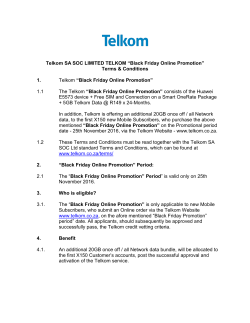 Telkom SA SOC LIMITED TELKOM “Black Friday Online Promotion