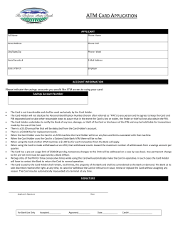 ATM Card Application - The Dolores State Bank