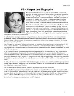1 &ndash; Harper Lee Biography