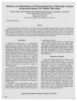 (III) Sulfide Thin Films - University of Arkansas Libraries