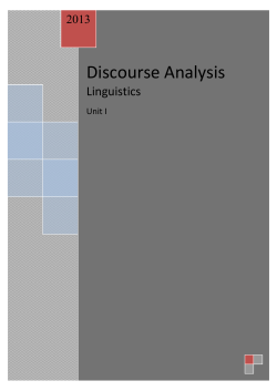 Discourse Analysis