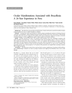 Ocular Manifestations Associated with Brucellosis: A 26