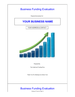 Business Funding Evaluation YOUR BUSINESS NAME Business