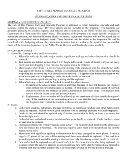 Sidewalks and Curbs - City of Des Plaines