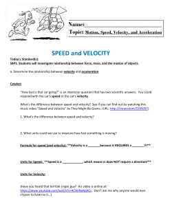 SPEED and VELOCITY
