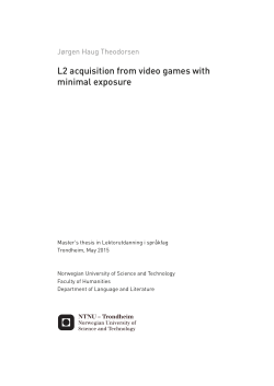 L2 acquisition from video games with minimal exposure