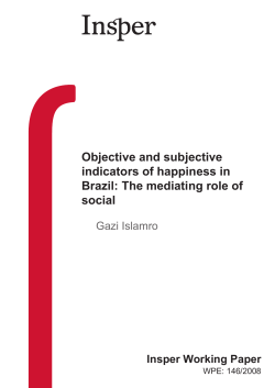 Objective and subjective indicators of happiness in Brazil