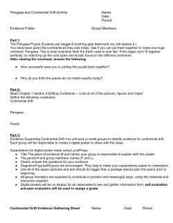 Pangaea and Continental Drift Activity Name