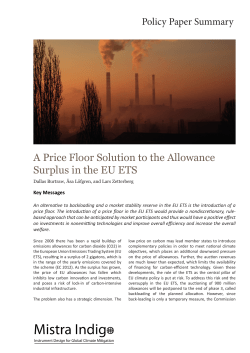 A Price Floor Solution to the Allowance Surplus in the EU ETS
