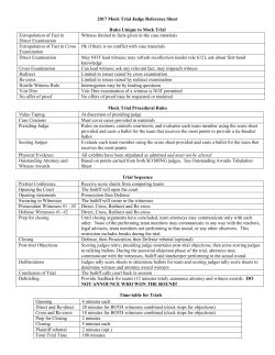 2017 Mock Trial Judge Reference Sheet Rules Unique to Mock Trial