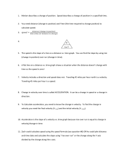 1. Motion describes a change of position. Speed describes a change