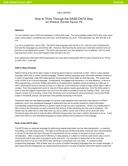 208-2007: How to Think through the SAS&reg; DATA Step