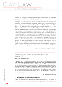 Alternatives and Trends on the Binding Vote on &ldquo;Say on Pay&rdquo;