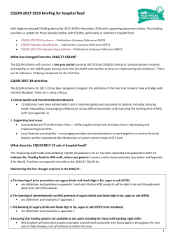 CQUIN 2017-2019 briefing for hospital food