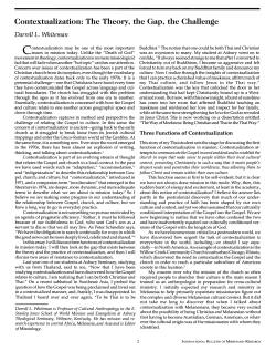 Contextualization: The Theory, the Gap, the Challenge