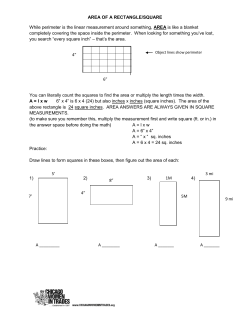 AREA OF A RECTANGLE/SQUARE While perimeter is the linear